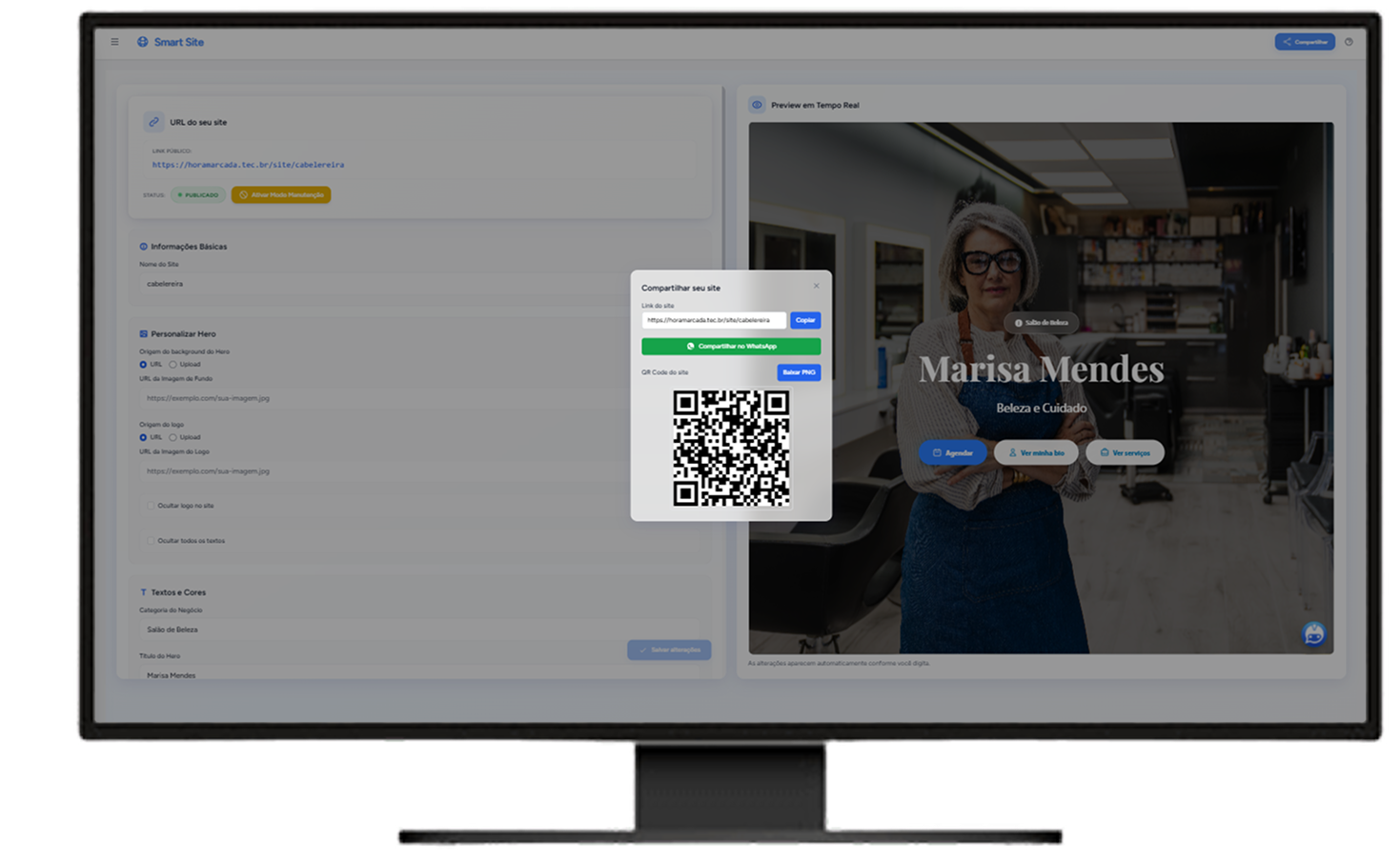 Etapa 1 - Copiar link ou QR Code